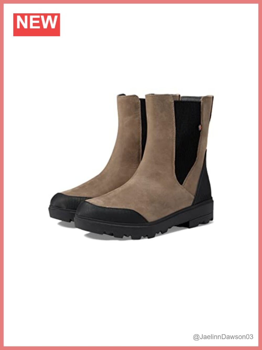 Waterproof Tall Chelsea Leather Rain Boots Slip On Ankle Work